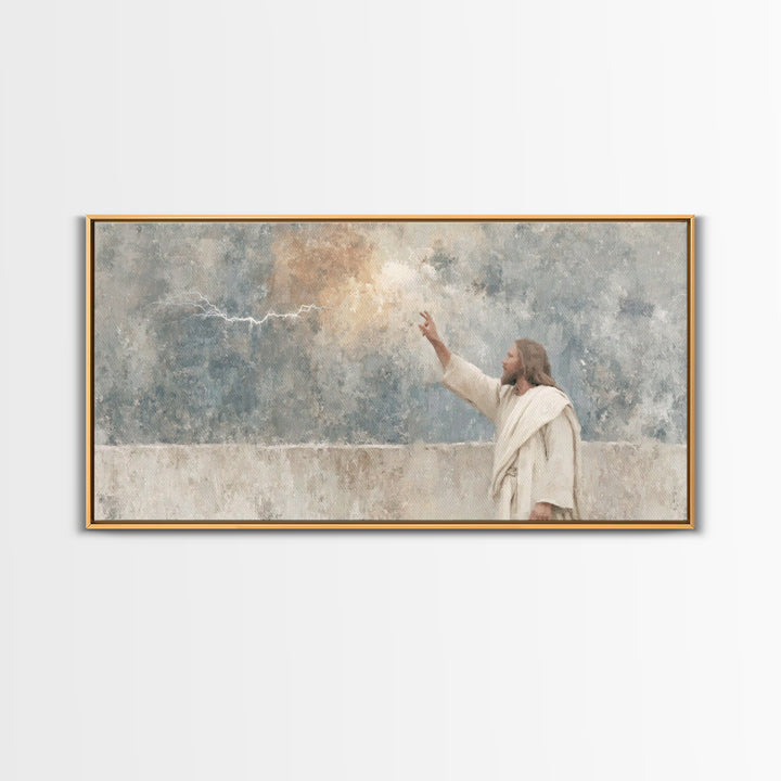 Heaven’s Command – Framed Canvas Print – Christian Art Canvas – Jesus Painting – Abstract Christian Art – Christian Wall Art – Christian De