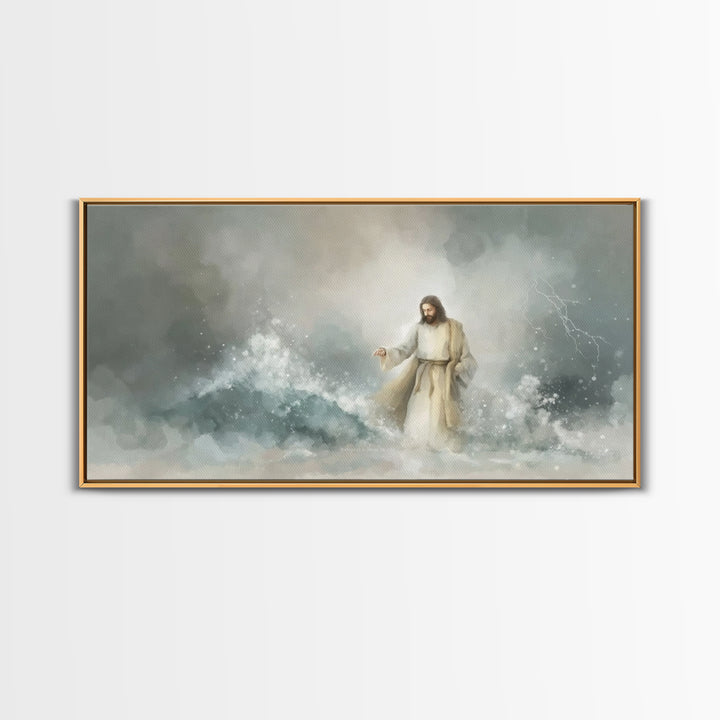 Majesty In Clouds – Framed Canvas Print – Christian Art Print – Jesus Painting – Christian Decor – Christian Art Canvas – Moody Christmas A
