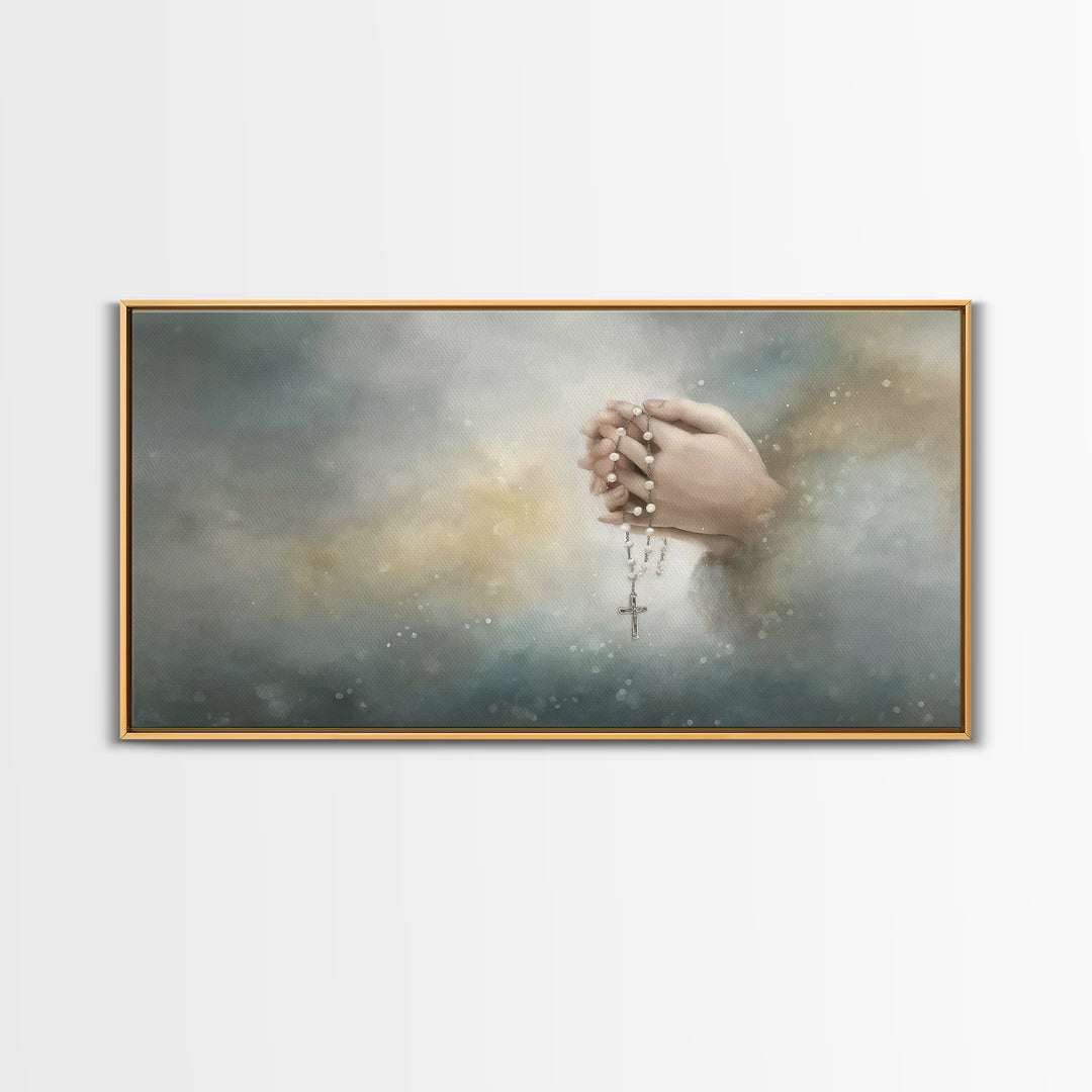 Prayerful Hands | Framed Canvas Print | Christian Wall Art | Christian Art Canvas | Christian Decor | Subtle Christian Art | Christian Art