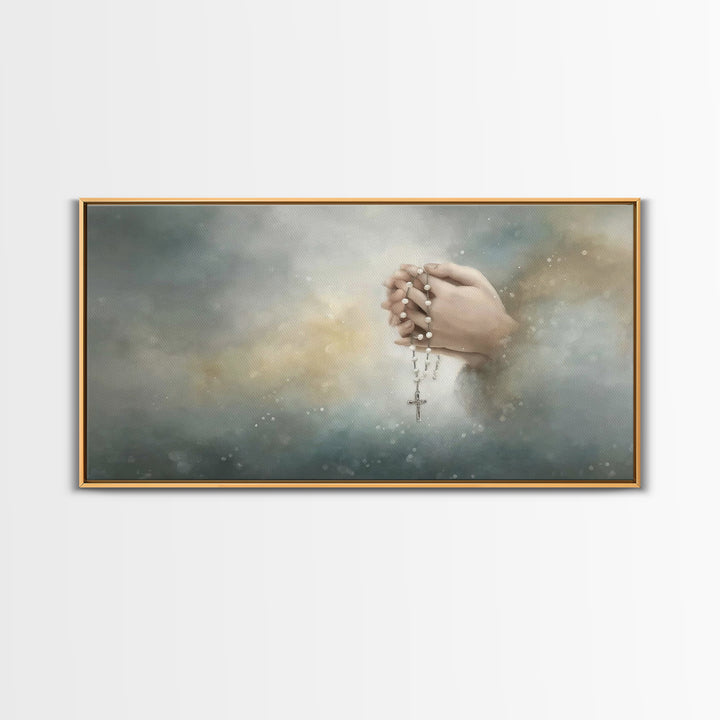 Prayerful Hands | Framed Canvas Print | Christian Wall Art | Christian Art Canvas | Christian Decor | Subtle Christian Art | Christian Art