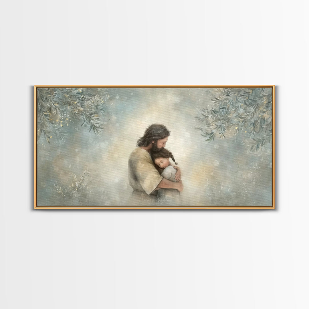 Olive Garden Peace | Framed Canvas Print | Christian Art Print | Jesus Painting Canvas | Christian Christmas Decor | Large Christian Art