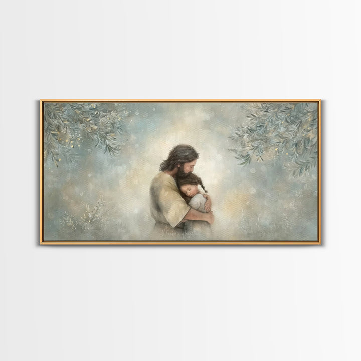 Olive Garden Peace | Framed Canvas Print | Christian Art Print | Jesus Painting Canvas | Christian Christmas Decor | Large Christian Art