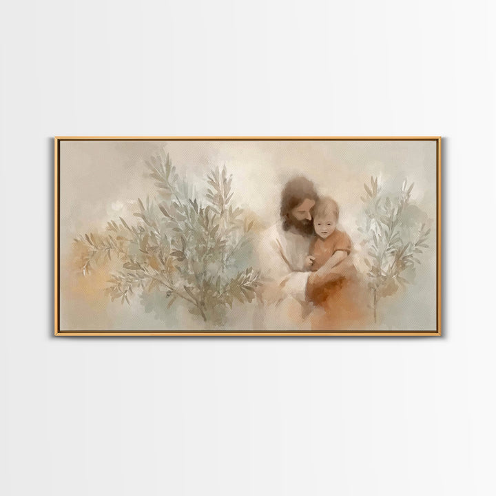 Child Of Light – Framed Canvas Print – Christian Wall Art – Jesus Christmas Art – Christian Art Work – Subtle Christian Paintings