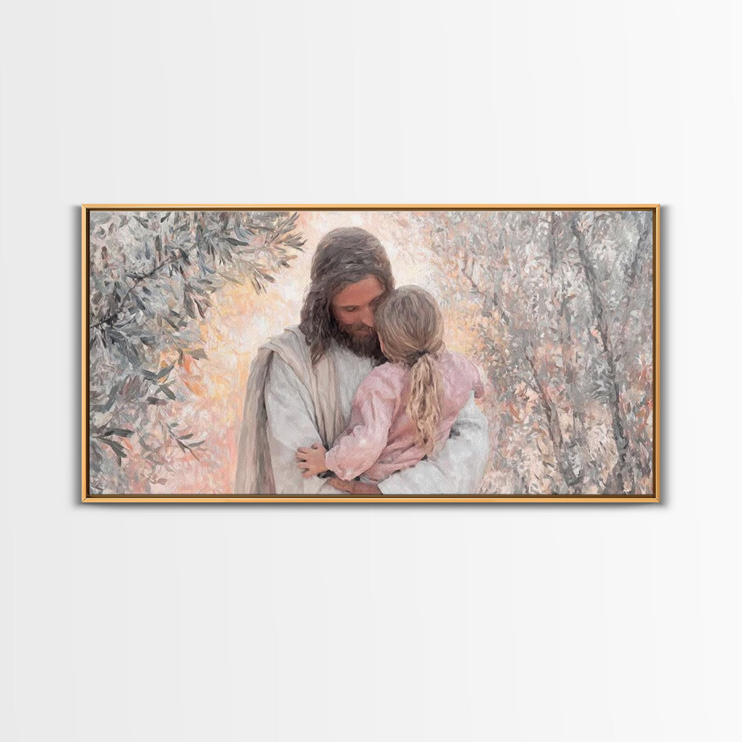 Garden Of Light – Framed Canvas Print – Jesus Painting – Christian Art Canvas – Christian Wall Art – Subtle Christian Art