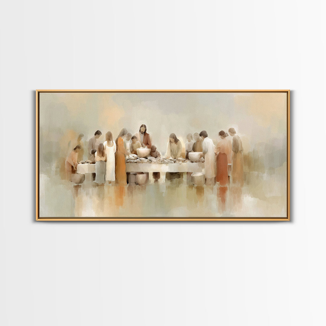 Table Of Mercy, Framed Canvas Print, Christian Art Print, Modern Christian Art, Jesus Painting Canvas, Christian Wall Art