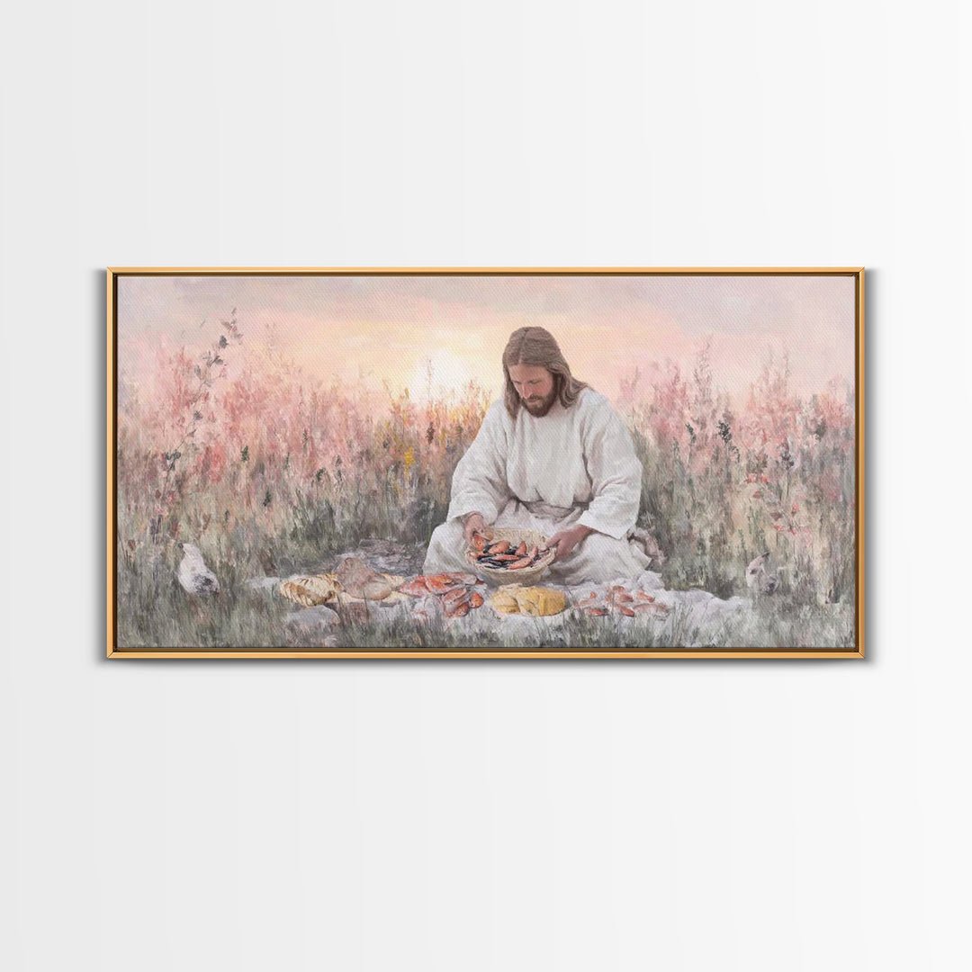 Field Of Blessings, Framed Canvas Print, Christian Art Prints, Jesus Art Print, Christian Gift Ideas, Vintage Christian Art