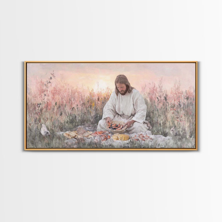 Field Of Blessings, Framed Canvas Print, Christian Art Prints, Jesus Art Print, Christian Gift Ideas, Vintage Christian Art
