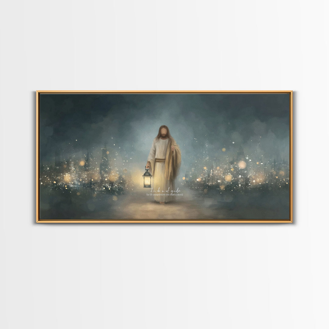 Light of Hope – Framed Canvas Print – Christian Wall Art – Christian Art Canvas – Jesus Painting – Christmas Art