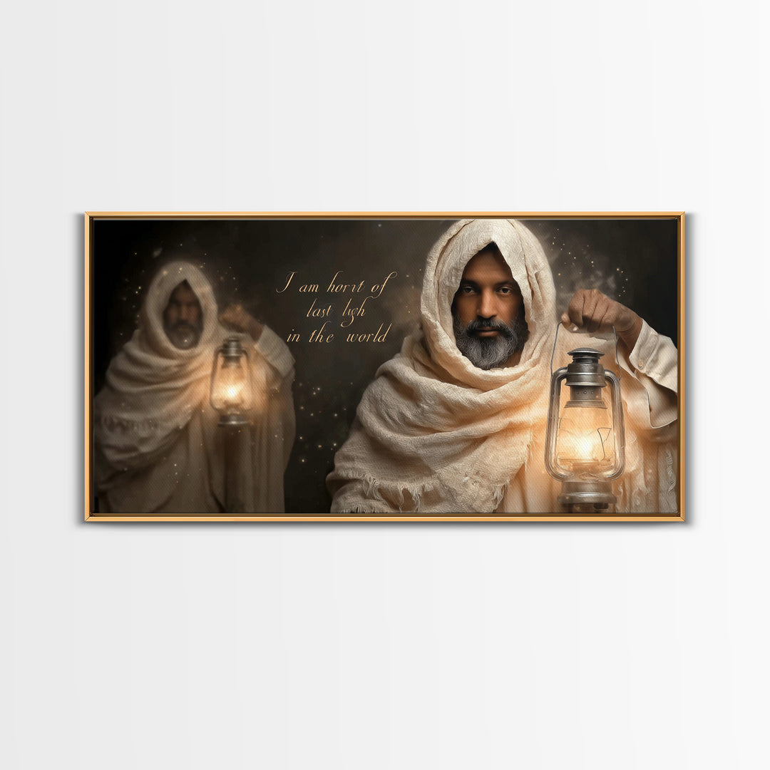 Guiding Lantern – Framed Canvas Print – Christian Wall Art – Christian Art Canvas – Jesus Painting – Christmas Art