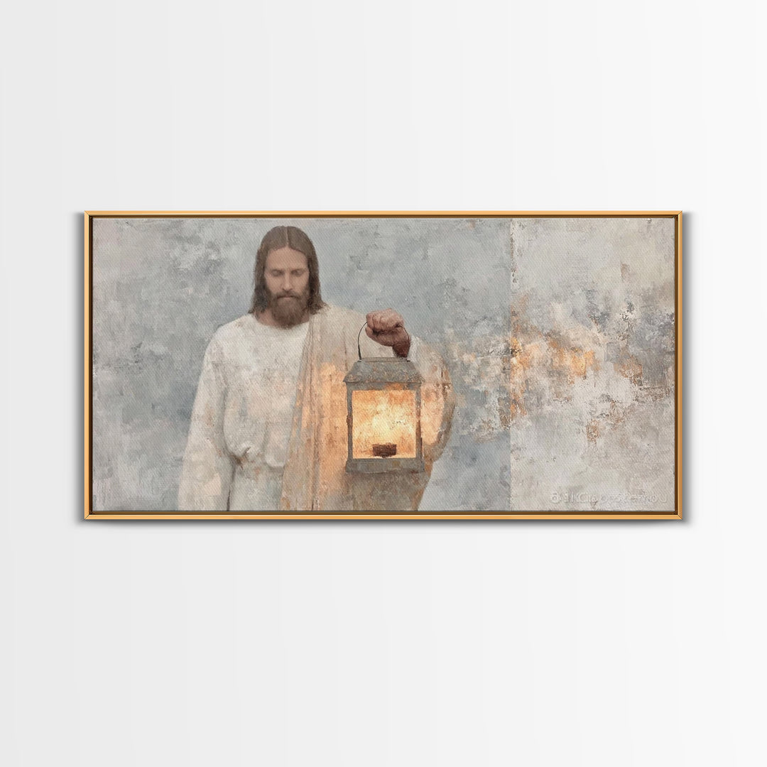 Silent Guiding Flame | Framed Canvas Print | Christian Art Canvas | Christian Wall Art | Jesus Painting | Christian Christmas