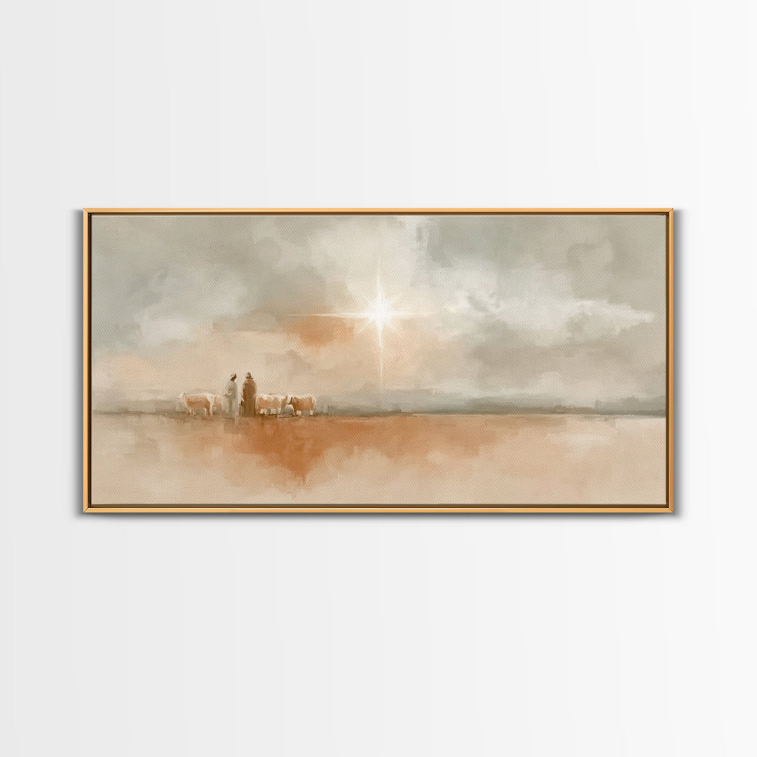 Bethlehem Morning Light, Framed Canvas Print, Christian Wall Art, Christian Art Canvas, Christmas Art, Christian Christmas Decor, Jesus Chr
