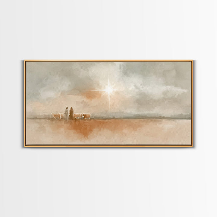 Bethlehem Morning Light, Framed Canvas Print, Christian Wall Art, Christian Art Canvas, Christmas Art, Christian Christmas Decor, Jesus Chr