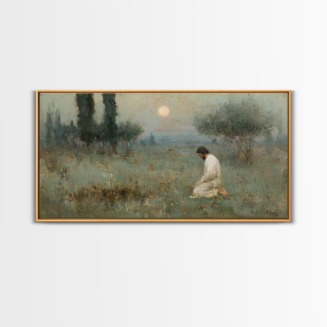 Childlike Faith – Framed Canvas Print – Christian Wall Art – Jesus Painting – Christian Art Work – Modern Christian Art – Christian Christm