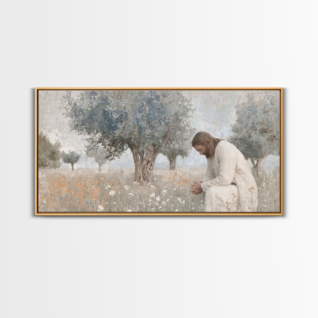 Field Of Prayer – Framed Canvas Print – Christian Wall Art – Jesus Painting – Subtle Christian Art – Christian Art Canvas – Christian Gift