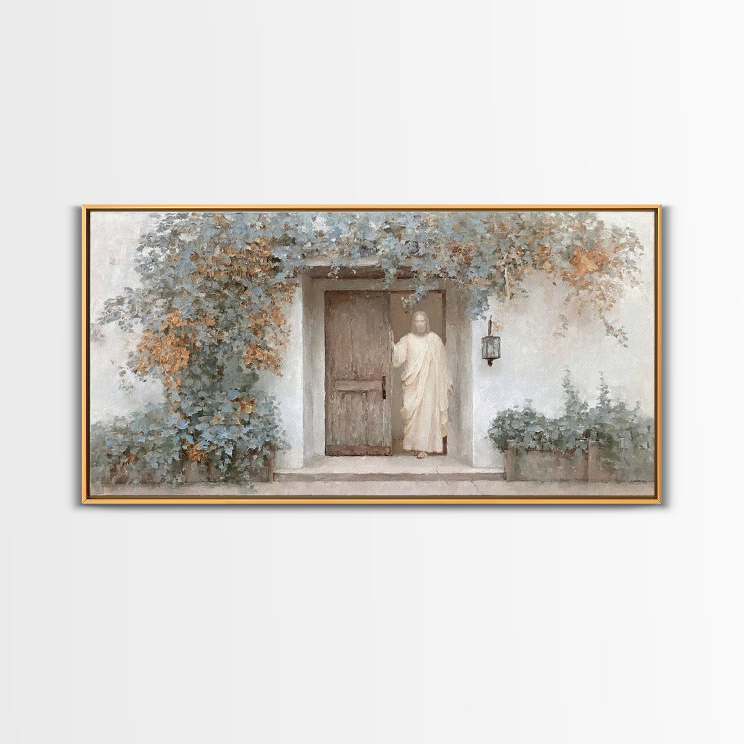 Welcoming Grace – Framed Canvas Print – Jesus Painting – Christian Art Canvas – Christian Wall Art – Subtle Christian Art – Christian Gift