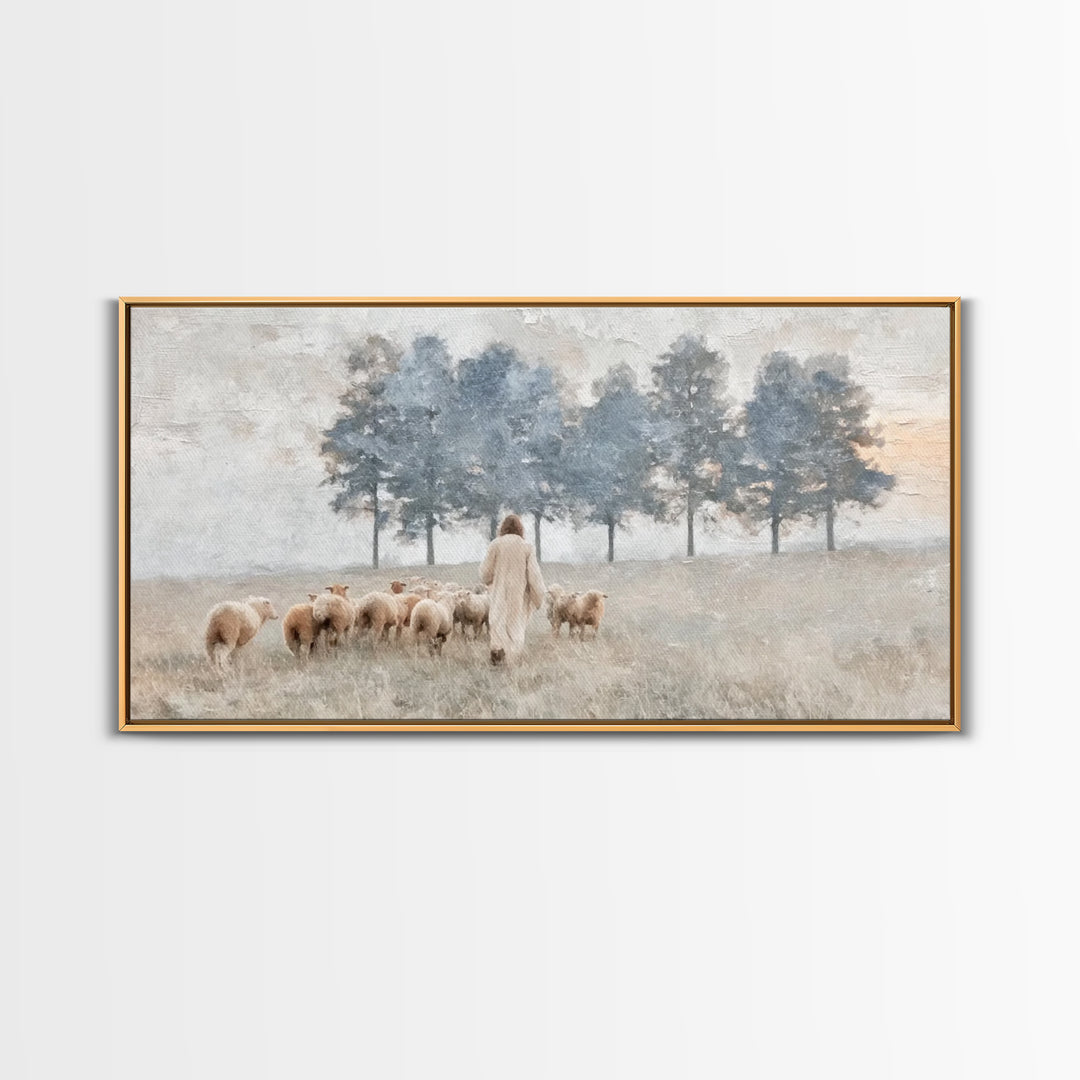 Field Of Peace – Framed Canvas Print – Christian Wall Art – Jesus Painting – Christian Art Canvas – Subtle Christian Art – Christmas Art Fr