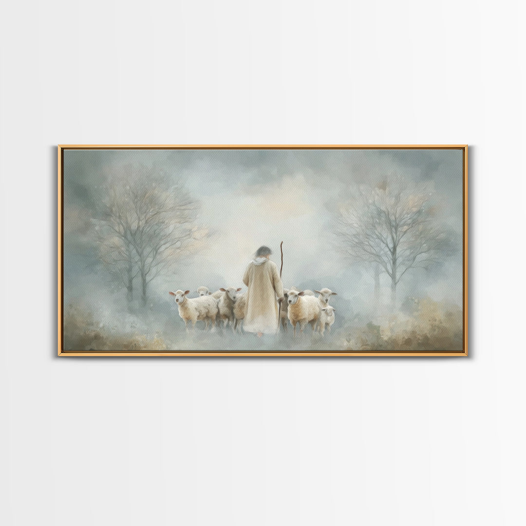 Forest of Stillness – Framed Canvas Print – Christian Wall Art – Christian Art Canvas – Jesus Painting – Moody Christian Art – Christmas Ar