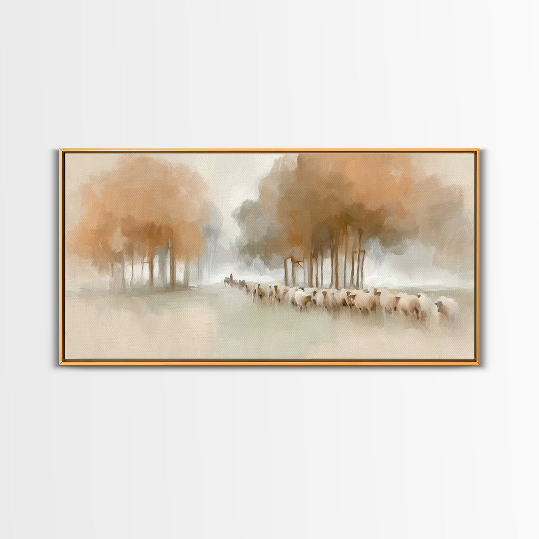 Quiet Meadow Hope | Framed Canvas Print | Christian Art Canvas | Jesus Painting | Minimalist Christian Art | Christian Wall Art | Christmas