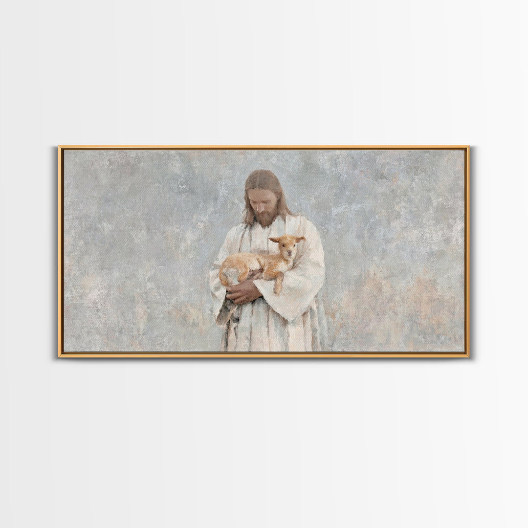 Autumn Flock Serenity – Framed Canvas Print – Christian Art Canvas – Jesus Painting – Christian Wall Art – Modern Christian Art – Christian