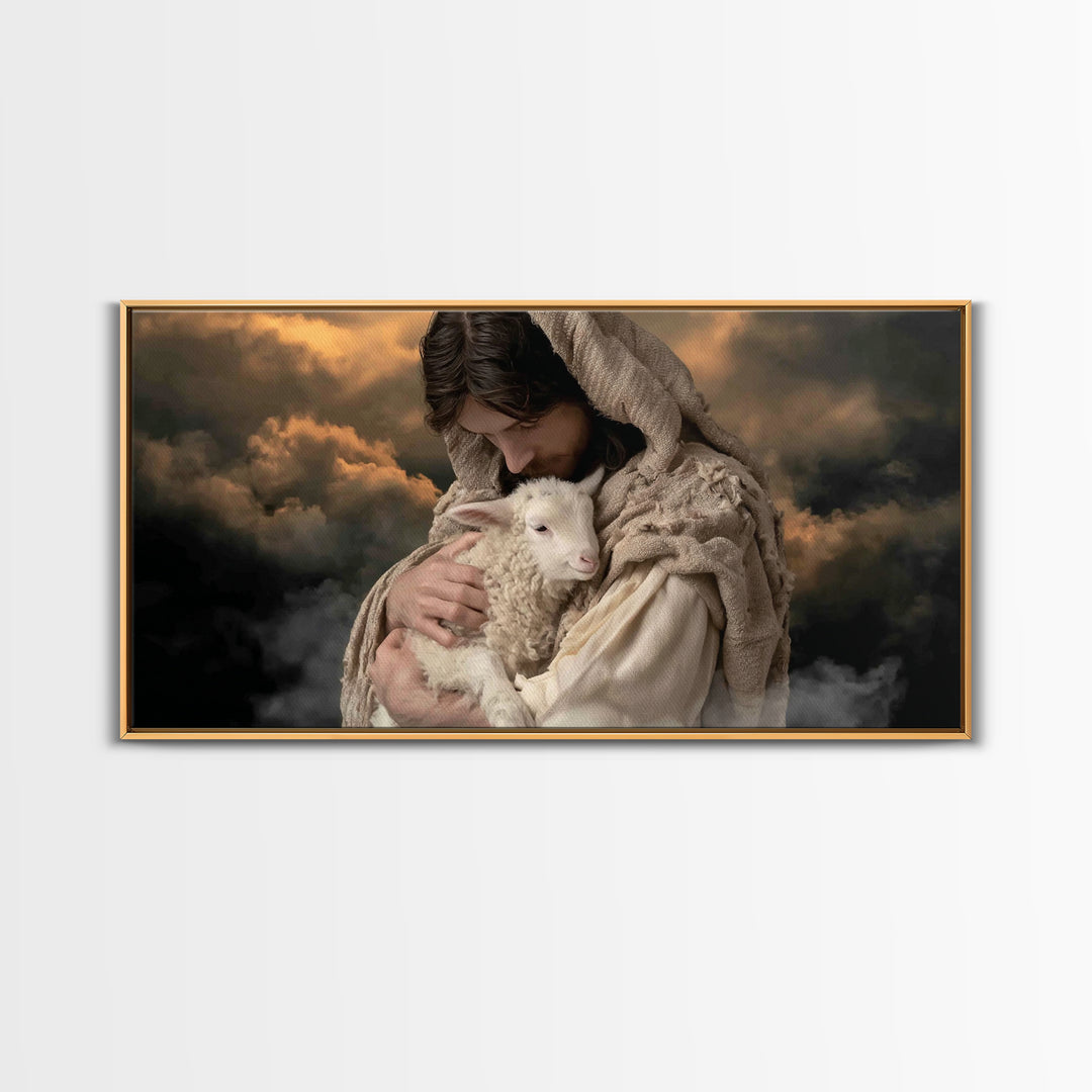 Cradle Of Mercy | Framed Canvas Print | Jesus Painting | Christian Wall Art | Christian Art Canvas | Moody Christian Art | Christian Christ