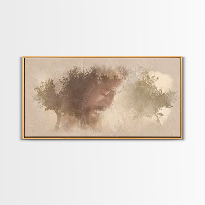 Prayerful Dawn – Framed Canvas Print – Christian Wall Art – Christian Art Canvas – Modern Christian Art – Jesus Painting – Christian Christ
