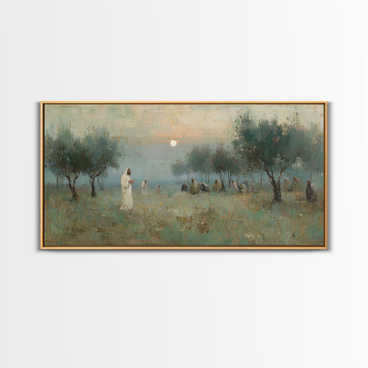 Garden Vigil – Framed Canvas Print – Christian Wall Art – Jesus Painting – Christian Art Canvas – Christian Gift – Christmas Wall Art