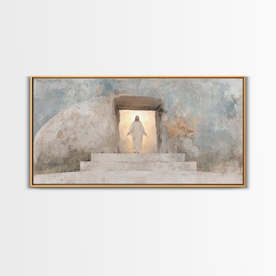 Dawn of Glory, Framed Canvas Print, Christian Wall Art, Christian Art Canvas, Jesus Painting, Large Christian Art, Christian Decor