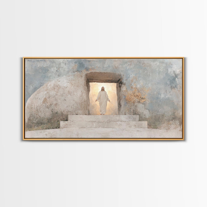 Dawn of Glory, Framed Canvas Print, Christian Wall Art, Christian Art Canvas, Jesus Painting, Large Christian Art, Christian Decor