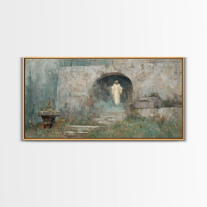 Stone Passage – Framed Canvas Print – Christian Art Canvas – Christian Wall Art – Jesus Painting – Modern Christian Art – Christian Decor