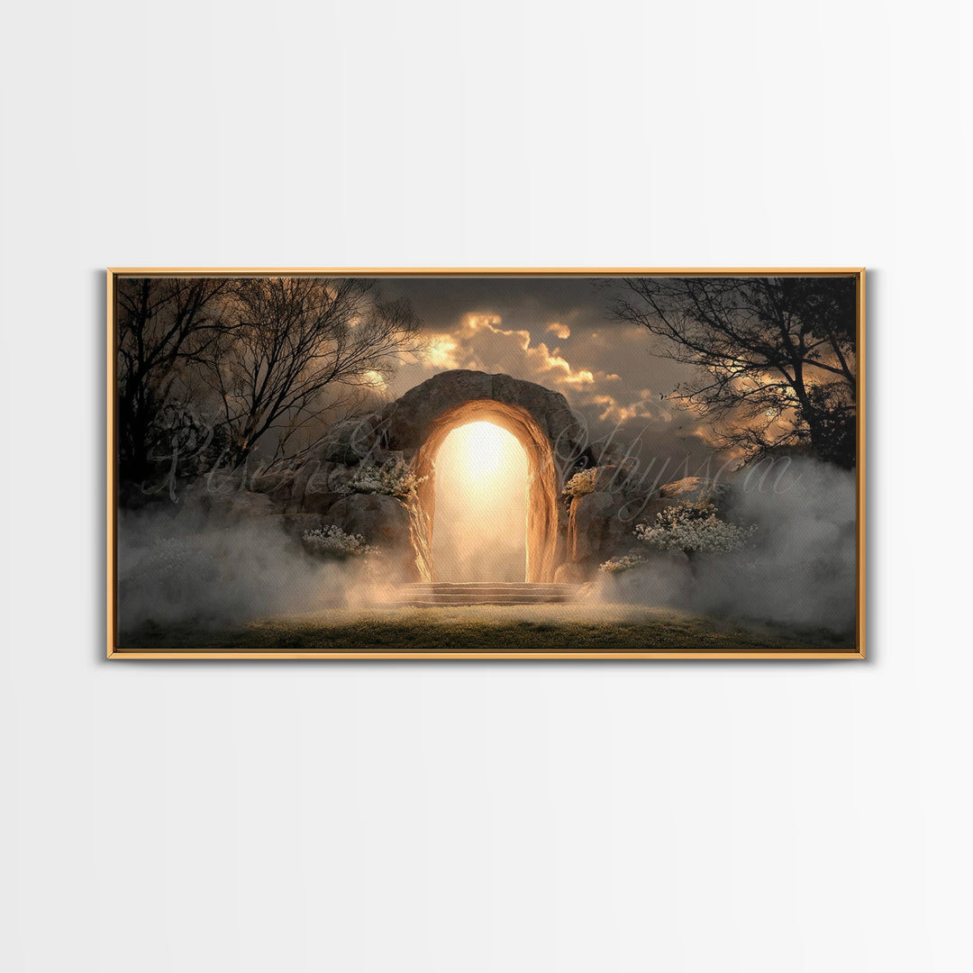 Risen Hope – Framed Canvas Print – Christian Wall Art – Christian Art Canvas – Jesus Painting – Christian Decor – Christian Christmas Art