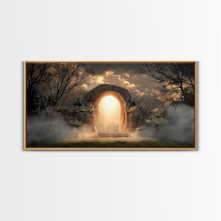 Risen Hope – Framed Canvas Print – Christian Wall Art – Christian Art Canvas – Jesus Painting – Christian Decor – Christian Christmas Art