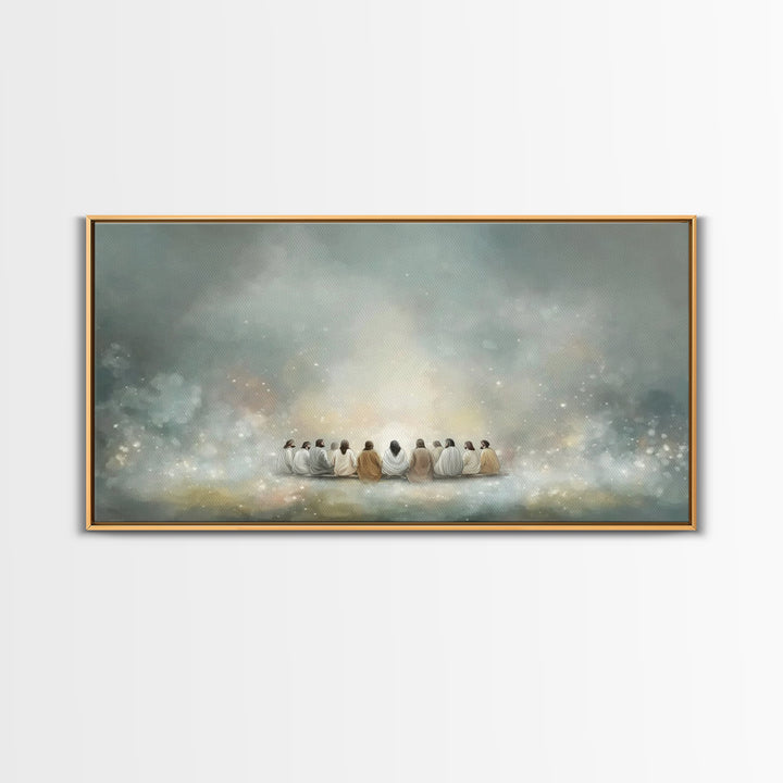 Heavenly Gathering, Framed Canvas Print, Christian Wall Art, Christian Art Canvas, Jesus Painting, Large Christian Art, Christian Gift Idea