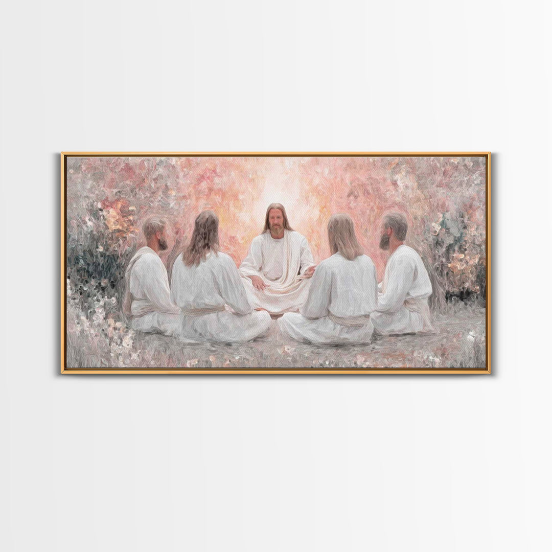Garden Teaching – Framed Canvas Print – Christian Art – Christian Wall Art – Jesus Painting – Subtle Christian Art – Christian Art Canvas