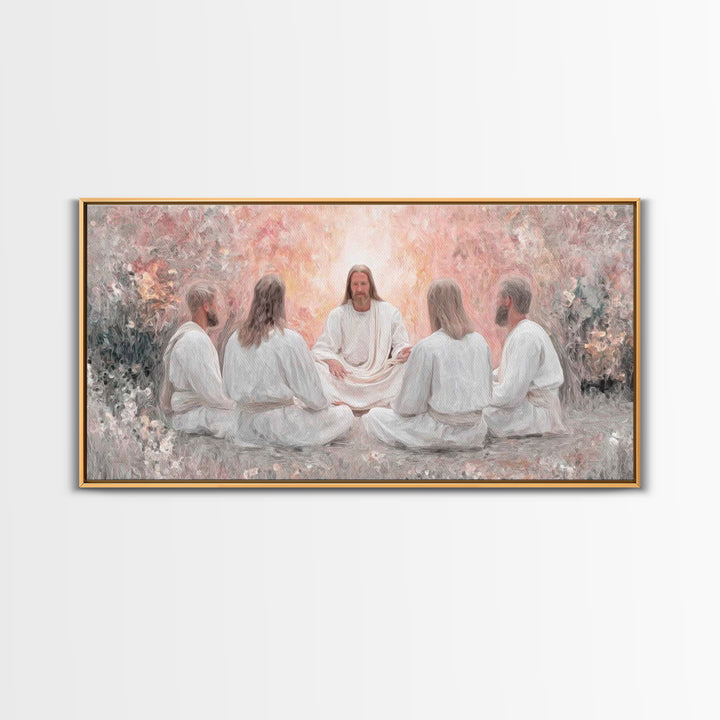 Garden Teaching – Framed Canvas Print – Christian Art – Christian Wall Art – Jesus Painting – Subtle Christian Art – Christian Art Canvas