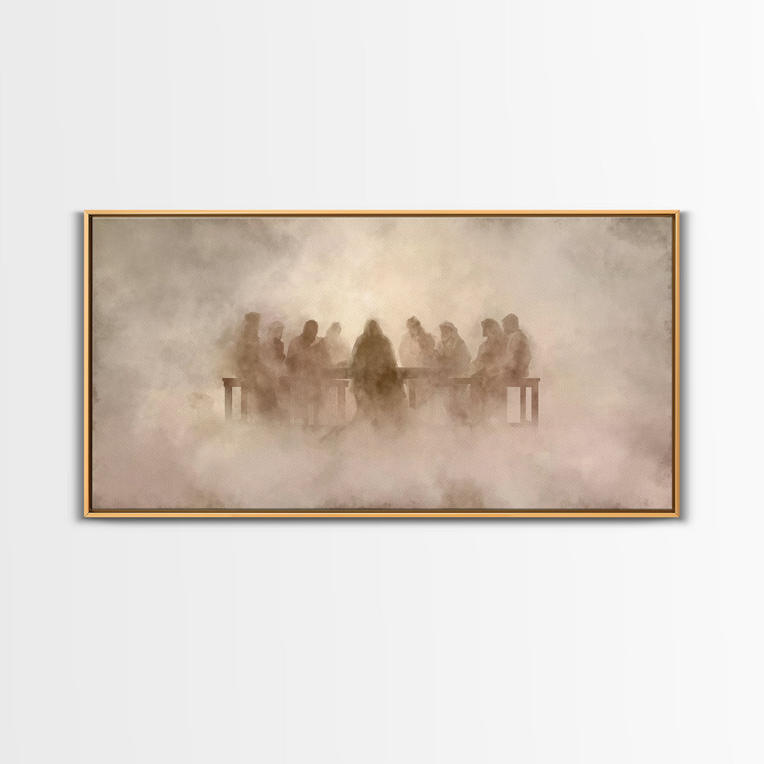 Sacred Supper | Framed Canvas Print | Christian Wall Art | Christian Art Canvas | Jesus Painting | Modern Christian Painting | Christian Gi