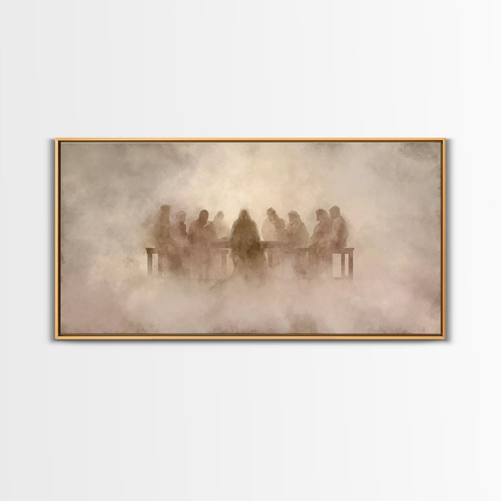 Sacred Supper | Framed Canvas Print | Christian Wall Art | Christian Art Canvas | Jesus Painting | Modern Christian Painting | Christian Gi