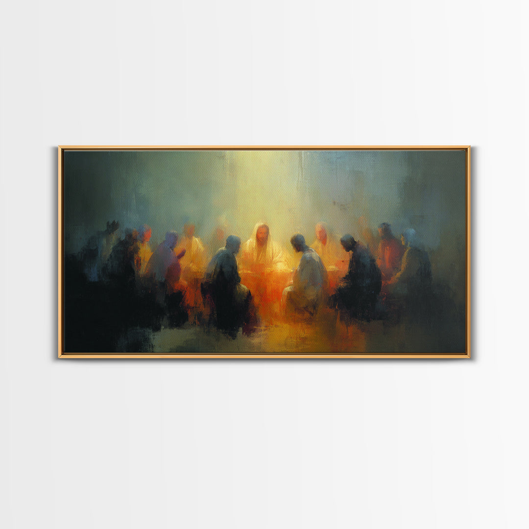 Midnight Supper – Framed Canvas Print – Christian Wall Art – Jesus Painting – Christian Art Canvas – Christian Decorations – Christian Art