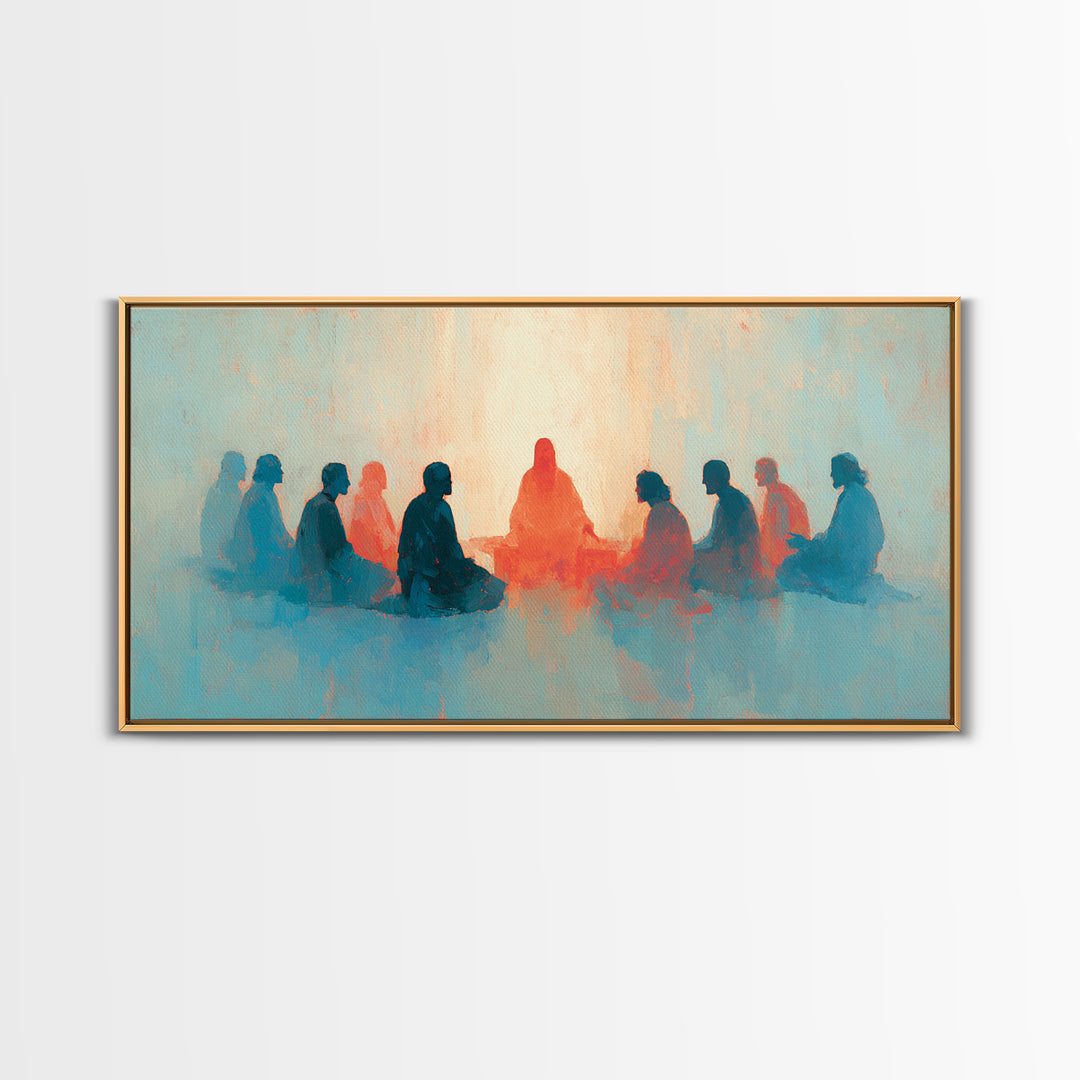Upper Room Glow | Framed Canvas Print | Christian Art Canvas | Christian Wall Art | Jesus Painting | Moody Christian Art | Christian Gift