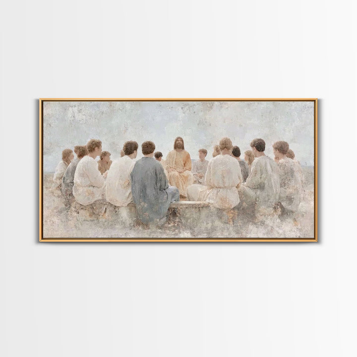 Mountain Sermon – Framed Canvas Print – Christian Art Canvas – Christian Wall Art – Jesus Painting – Christian Gift Ideas – Christian Art
