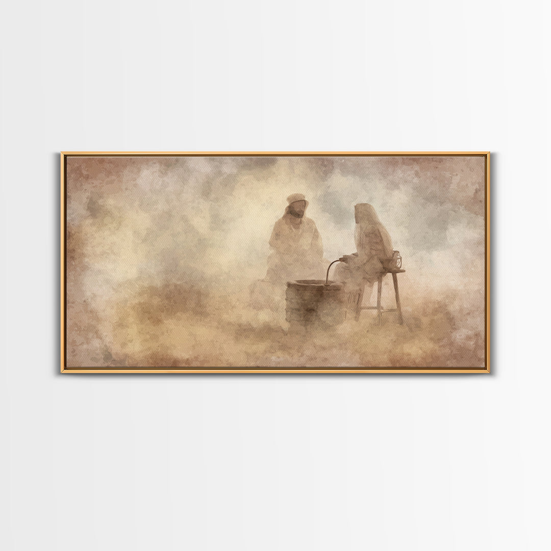 Living Waters Grace – Framed Canvas Print – Christian Wall Art – Jesus Painting – Christian Art Canvas – Christian Decor – Christian Gift I