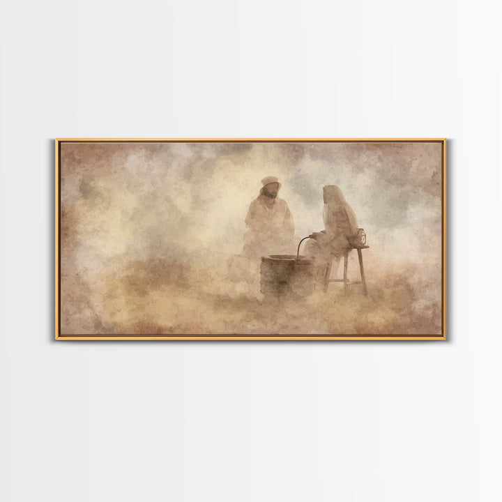Living Waters Grace – Framed Canvas Print – Christian Wall Art – Jesus Painting – Christian Art Canvas – Christian Decor – Christian Gift I