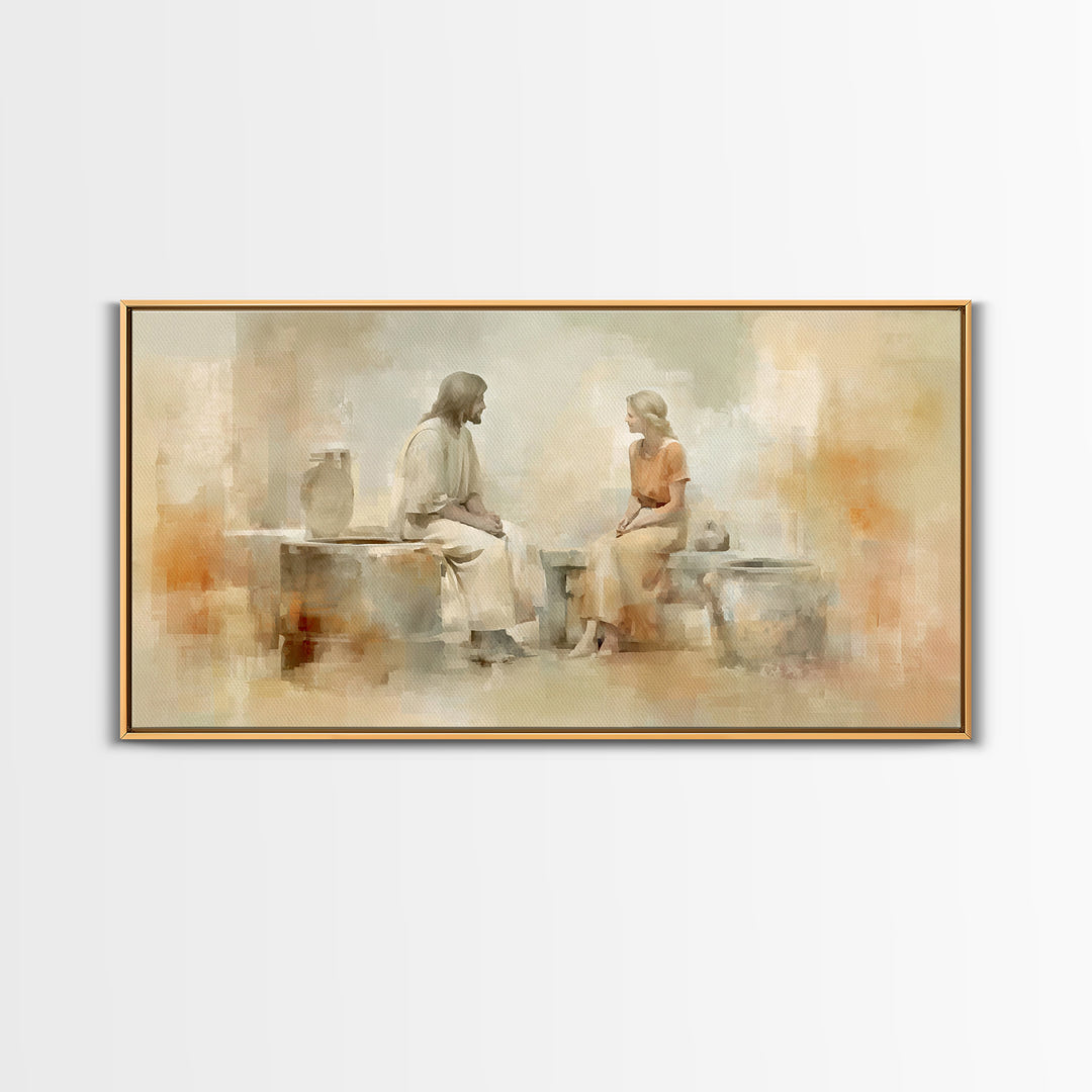 Haven Of Peace | Framed Canvas Print | Christian Wall Art | Jesus Painting | Christian Art Canvas | Minimalist Christian Art | Christian De