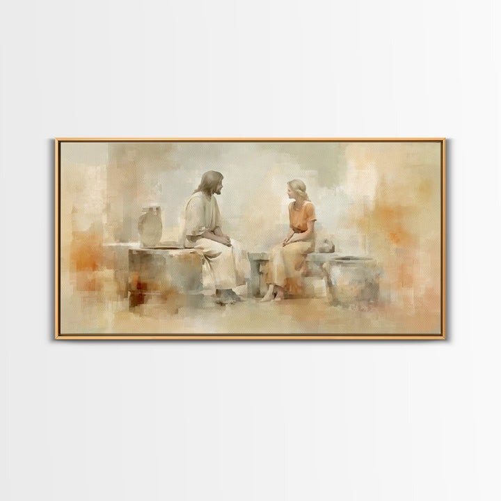 Haven Of Peace | Framed Canvas Print | Christian Wall Art | Jesus Painting | Christian Art Canvas | Minimalist Christian Art | Christian De