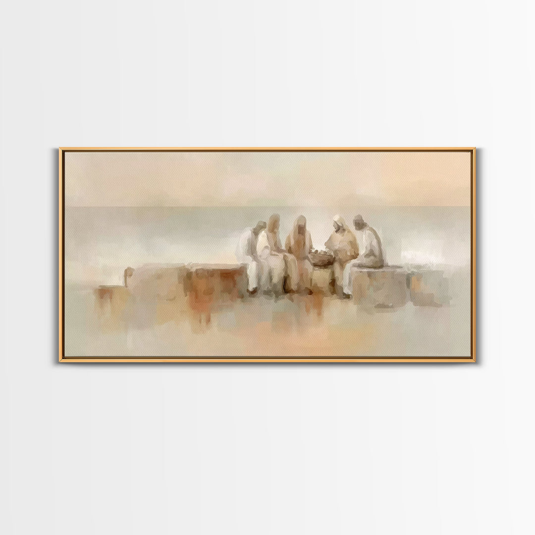 Gathered In Faith | Framed Canvas Print | Christian Art Canvas | Christian Painting | Subtle Christian Art | Christian Wall Art | Christian