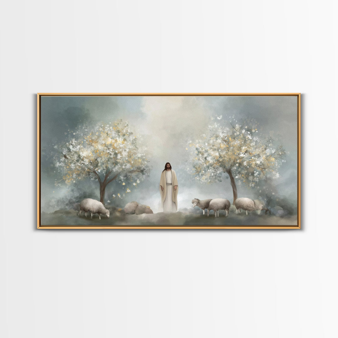 Blossoms Of Mercy – Framed Canvas Print – Christian Painting – Christian Art Canvas – Jesus Art Print – Christian Wall Art – Christian Gift