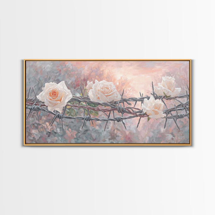 Thorns Of Grace, Framed Canvas Print, Christian Art Canvas, Christian Wall Art, Christian Decor, Christian Art Painting, Subtle Christian A