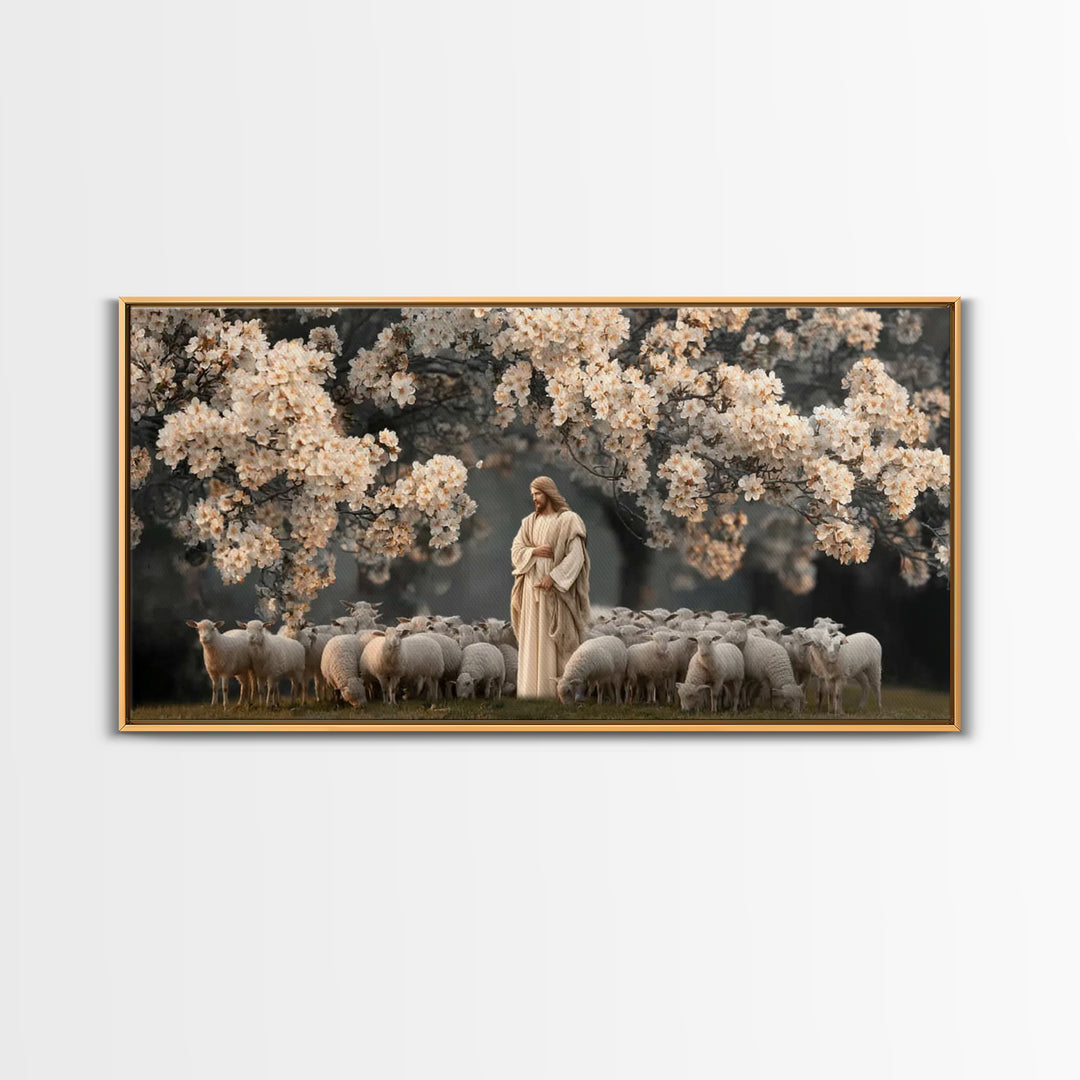 Blossoms Of Holy Peace – Framed Canvas Print – Christian Art Canvas – Jesus Painting – Christian Home Decor – Christmas Art – Large Christi