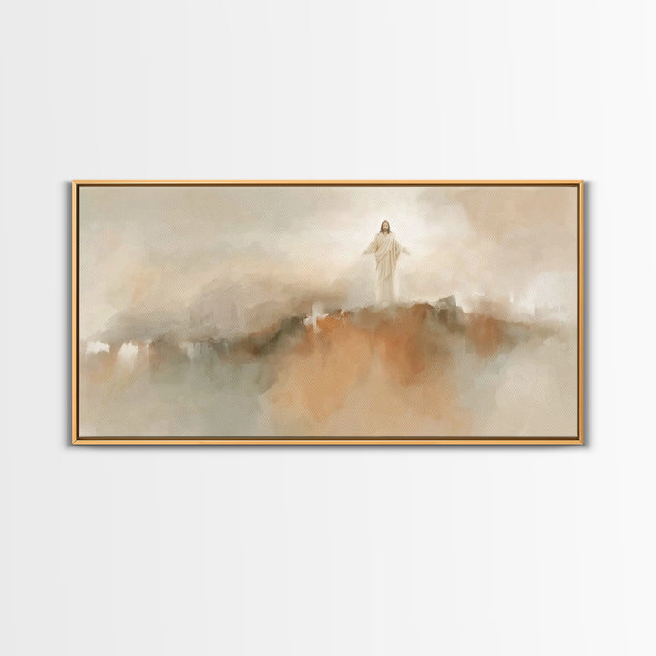 Radiance Of The Savior – Framed Canvas Print – Christian Wall Art – Large Jesus Painting – Christian Christmas Decor – Christian Art Canvas