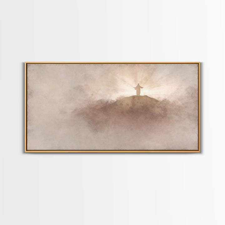 Heaven’s Gentle Calling – Framed Canvas Print – Christian Painting – Jesus Art Print – Christian Christmas Art – Subtle Christian Art – Chr