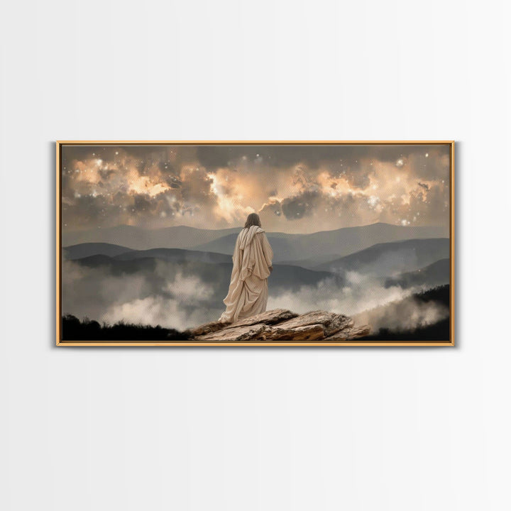 Guidance In Stillness – Framed Canvas Print – Christian Wall Art – Modern Jesus Art – Christian Christmas Decor – Christian Art Canvas – Ch